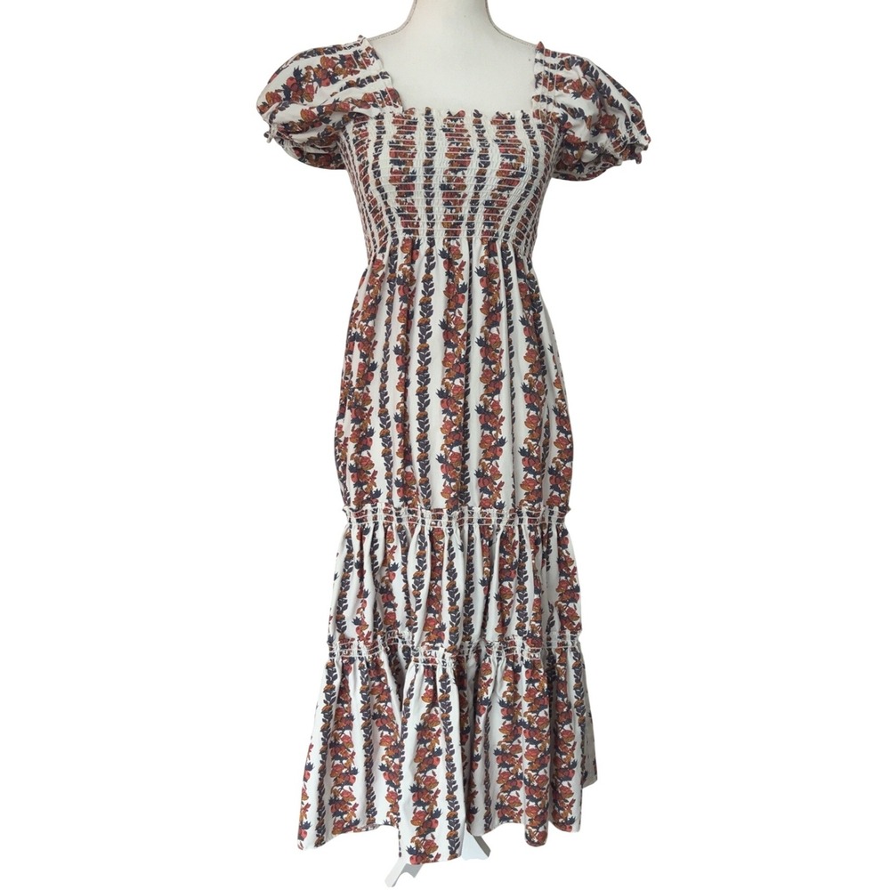 O.P.T. Daphne Floral Smocked Midi Dress by Anthropologie SZ: XS - Picture 3 of 12